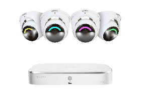 Lorex Fusion 4K 16 Camera Capable (8 Wired and 8 Wi-Fi) 2TB Wired NVR System with Dome Cameras Featuring Smart Security Lighting