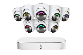 Lorex Fusion 4K 16 Camera Capable (8 Wired and 8 Wi-Fi) 2TB Wired NVR System with Dome Cameras Featuring Smart Security Lighting
