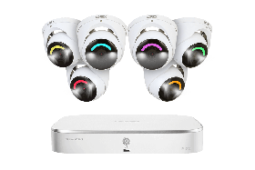 Lorex Fusion 4K 16 Camera Capable (8 Wired and 8 Wi-Fi) 2TB Wired NVR System with Dome Cameras Featuring Smart Security Lighting