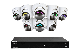 Lorex Fusion 4K 24 Camera Capable (16 Wired and 8 Wireless) 4TB Wired NVR System with Dome Camera Featuring Smart Security Lighting and 2-Way Audio