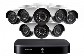 Lorex 4K Security Camera System, Ultra HD Indoor/Outdoor Analog Wired Bullet Cameras with Motion Detection Surveillance, Color Night Vision and Active Deterrence, 2TB 8 Channel DVR, 8 Cameras(M.Refurbished)