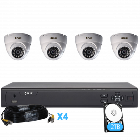 Flir Digimerge MPX Wired Home Security Camera System with Flir 4 Channel 2TB DVR and (4)  Dome MPX Camera, 3.6mm, 90ft Night Vision, Dahua DMSS (M. Refurbished)