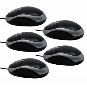 Chargio Corded Mouse, Ergonomic Mice, Wired USB Mouse for Computers and Laptops, for Right or Left Hand Use- Black
