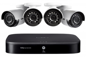 Lorex LX1081-44 1080p HD 8-Channel Security System with Four 1080p HD Outdoor Bullet Cameras, 130ft Night Vision,1TB Hdd,Advanced Motion Detection and Smart Home Voice Control