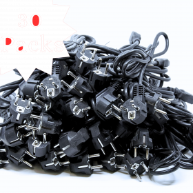 30 PK Europe Power Cord for PC, Monitor, Printer Schuko CEE7/7 to IEC C13, 4.5ft