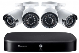Lorex LX1080-44BW 8-Channel HD Security Camera System with Four 1080p Outdoor Cameras, 130ft Night Vision, 1TB Hard Drive