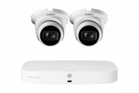 Lorex 4K 16-Camera Capable (8 Wired + 8 Fusion Wi-Fi) 2TB Wired NVR System with IP Dome Cameras featuring Listen-In Audio