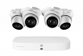 Lorex 4K 16-Camera Capable (8 Wired + 8 Fusion Wi-Fi) 2TB Wired NVR System with IP Dome Cameras featuring Listen-In Audio