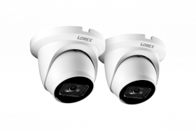 Lorex 4K 8MP IP Metal Dome PoE Wired Security Camera – Indoor/Outdoor IP67 Weatherproof, Color Night Vision, Long-Range IR, Smart Motion Detection (Person/Vehicle) & Listen-in Audio (2-Pack White)