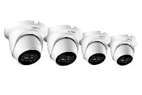 Lorex 4K 8MP IP Metal Dome PoE Wired Security Camera – Indoor/Outdoor IP67 Weatherproof, Color Night Vision, Long-Range IR, Smart Motion Detection (Person/Vehicle) & Listen-in Audio (4-Pack White)