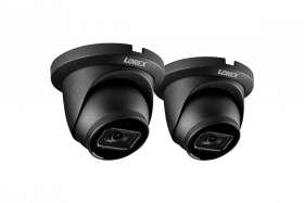 Lorex 4K 8MP IP Metal Dome PoE Wired Security Camera – Indoor/Outdoor IP67 Weatherproof, Color Night Vision, Long-Range IR, Smart Motion Detection (Person/Vehicle) & Listen-in Audio (2-Pack Black)