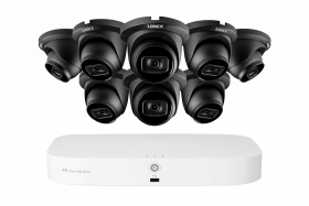 Lorex 4K 16-Camera Capable (8 Wired + 8 Fusion Wi-Fi) 2TB Wired NVR System with IP Dome Cameras featuring Listen-In Audio