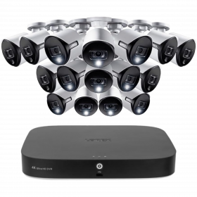 Lorex 4K Outdoor Security Camera System with 16 Analog Active Deterrence Wired Cameras with 2TB DVR Recorder (Supports upto 16 Wired and 4 Wi-Fi Cameras)