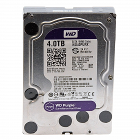WD Purple Harddisk 3.5" 4TB SATA3 6Gb/s IntelliPower 5400RPM 64 MB HDD Surveillance - WD40PURX (USED)