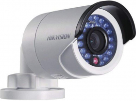 Hikvision DS-2CD2012-I 4MM 1.3MP (720p) Outdoor IR Mini Bullet Network Camera, H264, Day/Night,  100ft (30m) IR, IP66, PoE/12VDC, White