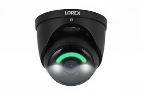 Lorex 4K 8MP IP Wired Metal Dome Outdoor/Indoor Security Camera - Smart Security Lighting, Smart Motion Detection, Deterrence Siren, Color Night Vision Booster, 2-Way Talk, IP67 Weatherproof (Black)