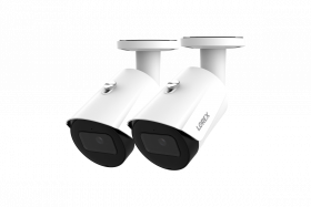 Lorex 4K IP Wired Bullet Security Camera with Listen-In Audio and Smart Motion Detection, 2 Pack