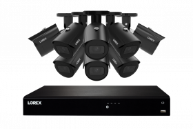 Lorex 4K 8MP 16-Camera Capable (Wired or Fusion Wi-Fi) 4TB PoE NVR System w/ 8 Metal Bullet IP Cameras - Color Night Vision, Smart Motion Detection (Person/Vehicle), IP67, Listen-in Audio (Black)