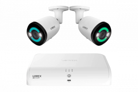 Lorex 4K+12MP Outdoor Security Camera System with 2 IP Wired Bullet Security Camera with 2TB NVR Recorder Supports Up to 8 Wired + 8 Fusion Wi-Fi (M. Refurbished)