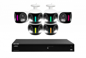 Lorex Fusion 4K 8MP 16 Camera Capable (Wired or Fusion Wi-FI) 2TB NVR System w/ 6 IP Dual Lens Cameras -Smart Security Lighting, Motion Detection, 180° Panoramic View, Color Night Vision, 2-Way Talk