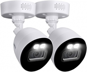 Lorex 4K 8MP CVI Analog Wired Add-On Bullet Camera - Color Night Vision, Smart Deterrence (Dual Warning LED Lights & Remote Activated Siren), 125° Wide Angle Lens, IP67 Weatherproof - (2-Pack)