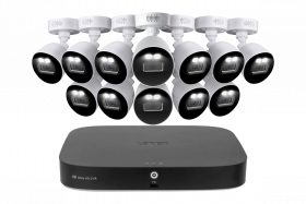 Lorex Fusion 4K 8MP 20 Camera Capable (16 Wired + 4 Wi-Fi) 2TB Wired DVR System with 12 Indoor/Outdoor Bullet Cameras - Active Deterrence, Color Night Vision, 108° Wide Angle Lens, IP67 Weatherproof