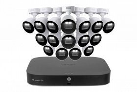 Lorex Fusion 4K 8MP 20 Camera Capable (16 Wired + 4 Wi-Fi) 2TB Wired DVR System with 16 Indoor/Outdoor Bullet Cameras - Active Deterrence, Color Night Vision, 108° Wide Angle Lens, IP67 Weatherproof