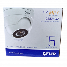 FLIR Digimerge C367EW5 5 MP IR Dome Camera, Dual Output and Multi-Format MPX, 2.7-13.5mm Lens, True WDR Motorized VF Eyeball Dome Camera