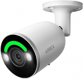 Lorex 4K 8MP Deterrence Bullet AI PoE IP Wired Add-On Metal Indoor/Outdoor Camera - Smart Security Lighting, Color Night Vision, Smart Motion Detection Plus, Two-Way Audio, IP67 Weatherproof Rated, Camera Only (M. Refurbished)