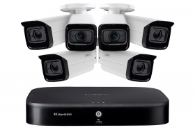 Lorex MPX84VW 4K Ultra HD Home Surveillance System with 6 Motorized Varifocal 4x Optical Zoom Lens Security Cameras