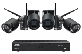 Lorex LWF2080B-64 1080p Wire Free Camera System with Four Battery Powered Metal Cameras, 65ft Night Vision, Two-Way Audio, and a 1TB Hard Drive,(M.Refurbished)
