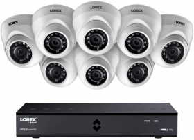 Lorex 8 Channel 1TB Analog HD Security DVR Security System with 8 1080p HD Analog MPX Security Dome Cameras, 130ft Night Vision