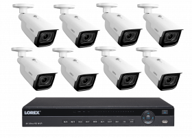 Lorex 8MP 4K Ultra HD IP 8 Channel 2TB  NVR System with LNB9292B 4K Ultra HD  Nocturnal Smart IP Motorized Varifocal Bullet Camera, 4x Optical Zoom, 30FPS, 150ft IR Night Vision, CNV