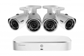 Lorex HDIP84W 2K (4 Megapixel) Home Security System with 4 IP Cameras, 130ft Color Night Vision