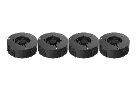 Lorex ACCJ7R3B Outdoor Round Junction Box for 3 Screw Base Cameras (Black, 4-pack)
