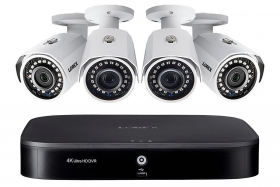 Lorex 2KMPX44 2K Super HD 8-Channel Security System with Four 2K (5MP) Cameras, Advanced Motion Detection and Smart Home Voice Control