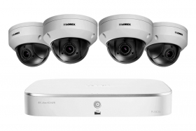 Lorex HDIP422Z Surveillance System with 8 Channel NVR and 4 Pan-Tilt-Zoom Outoor Metal Camera, 4x Optical Zoom