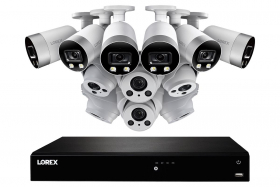 Lorex 4KHDIP1612NI 16-Channel 4K Ultra HD IP NVR System with Six Metal 4K (8MP) Smart Deterrence Cameras and Six Metal 4K (8MP) Audio Varifocal Zoom Lens Cameras