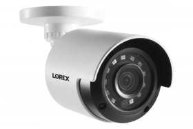 Lorex LBV2531W Indoor/Outdoor 1080p HD Analog Security Bullet Camera, 3.6mm, F1.6 Fixed, 130ft IR Night Vision, IP66, White (M. Refurbished)