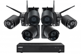 Lorex LWF2080B-66 1080p Wire Free Camera System with Six Battery Powered Metal Cameras, 65ft Night Vision, Two-Way Audio, and a 1TB Hard Drive, (M.Refurbished)