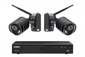 Lorex LWF2080B-62 1080p Wire Free Camera System with Two Battery Powered Metal Cameras, 65ft Night Vision, Two-Way Audio, 1TB Hdd,(M.Refurbished)