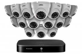 Lorex MPX1616DW Home Security System with 4K DVR, Sixteen 1080p Outdoor Metal Cameras, 3TB Hard Drive, 130ft Night Vision