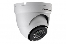 Lorex LKE383A Indoor/Outdoor 4K Ultra HD IP Security Dome Camera, 4.0mm, 130ft Night Vision, Color Night Vision,Works with 4K Ultra HD NVRs Series, LNK7000 Series, Audio, White