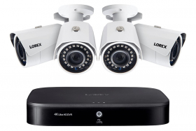 Lorex 2KA84 2K Super HD 8-Channel Security System with Four 2K (5MP) Cameras, Advanced Motion Detection and Smart Home Voice Control