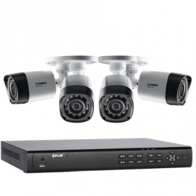 Flir M42041P_4-LBV2521 Lorex 4 Camera MPX Home Security Camera System with Flir 4 Channel 1TB DVR and (4) Full HD 1080p Lorex MPX Bullet Camera, 130ft Night Vision, Remote View with Flir Cloud App