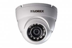 Lorex LEV1522B 720p HD Analog Security Dome Camera, 3.6mm,130ft IR Night Vision, Works with DV800/900,LHV0000/1000/2000/5100,D241/441,White,(USED)