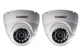 Lorex LEV1522B 720p HD Analog Security Dome Camera, 3.6mm,130ft IR Night Vision, Works with DV800/900,LHV0000/1000/2000/5100,D241/441, White (2 Pack)