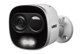 Lorex LNB8105X Indoor/Outdoor 4K Ultra HD Active Deterrence IP Network Security Bullet Camera, 2.8mm, 130ft Night Vision, Color Night Vision, Audio, Works with LNR600X,LNR6100X,N841, N861B,N842, White