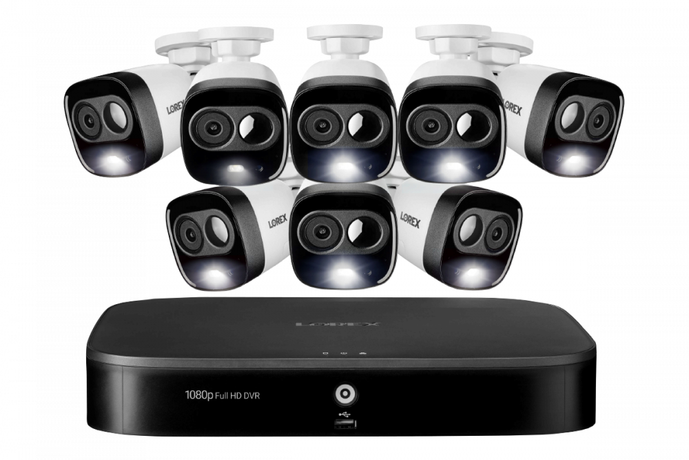 1080p HD 8-Channel Security System with 1080p Active Deterrence