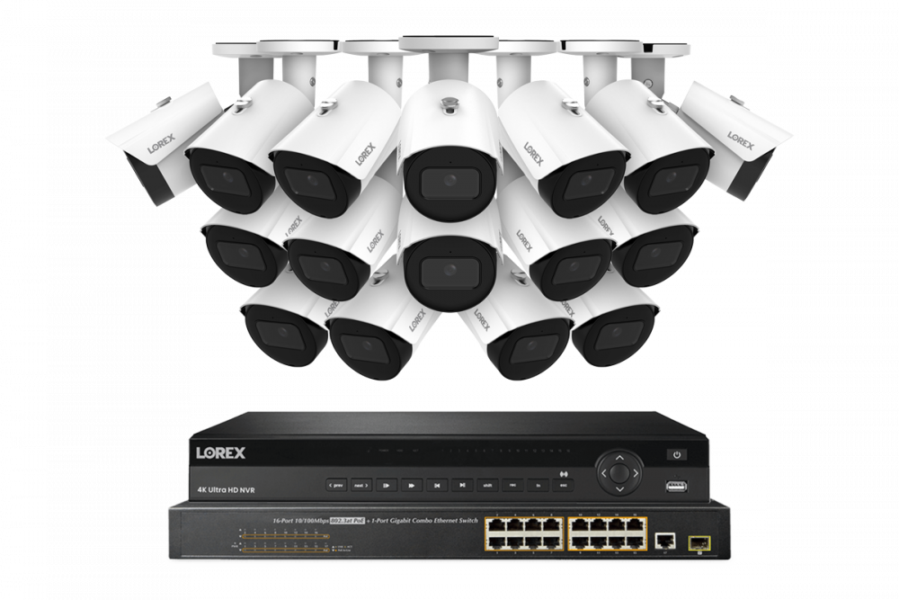 Lorex Pro Series NVR with IP Bullet Cameras 4K 32-Channel 8TB